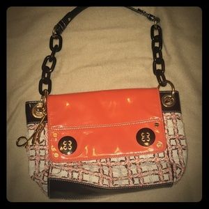 Milly classic style chain link purse. Red/orange